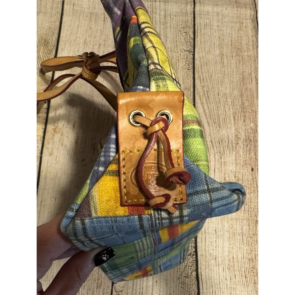 Vtg Dooney & Bourke Ants Picnic Madras Plaid Double Handle Purse Tote Bag TbA - Picture 13 of 13